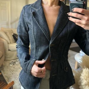Women's one 5 one fitted Denim Blazer Jacket size small